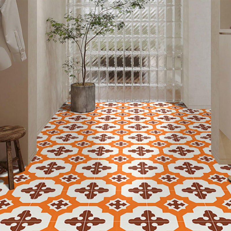 Peel and Stick Vinyl Flooring PVC Patterned Vinyl Flooring with Square Edge Orange 12" x 12" 50-Piece Set Clearhalo 'Flooring 'Home Improvement' 'home_improvement' 'home_improvement_vinyl_flooring' 'Vinyl Flooring' 'vinyl_flooring' Walls and Ceiling' 6644379