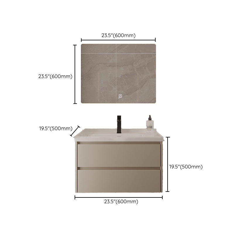 2 Drawers Vanity Wood Frame Wall Mount Rectangle Single Sink Bathroom Vanity with Mirror Clearhalo 'Bathroom Remodel & Bathroom Fixtures' 'Bathroom Vanities' 'bathroom_vanities' 'Home Improvement' 'home_improvement' 'home_improvement_bathroom_vanities' 6644518