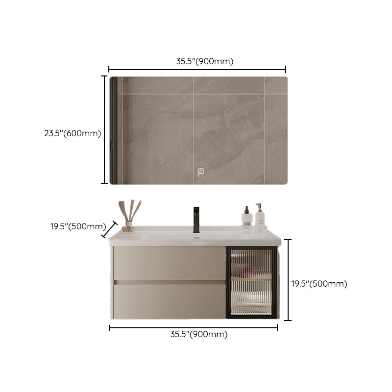 2 Drawers Vanity Wood Frame Wall Mount Rectangle Single Sink Bathroom Vanity with Mirror Clearhalo 'Bathroom Remodel & Bathroom Fixtures' 'Bathroom Vanities' 'bathroom_vanities' 'Home Improvement' 'home_improvement' 'home_improvement_bathroom_vanities' 6644521