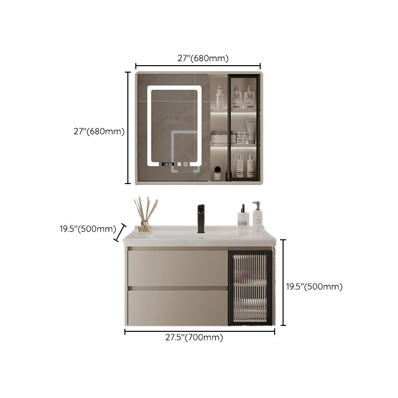 2 Drawers Vanity Wood Frame Wall Mount Rectangle Single Sink Bathroom Vanity with Mirror Clearhalo 'Bathroom Remodel & Bathroom Fixtures' 'Bathroom Vanities' 'bathroom_vanities' 'Home Improvement' 'home_improvement' 'home_improvement_bathroom_vanities' 6644532