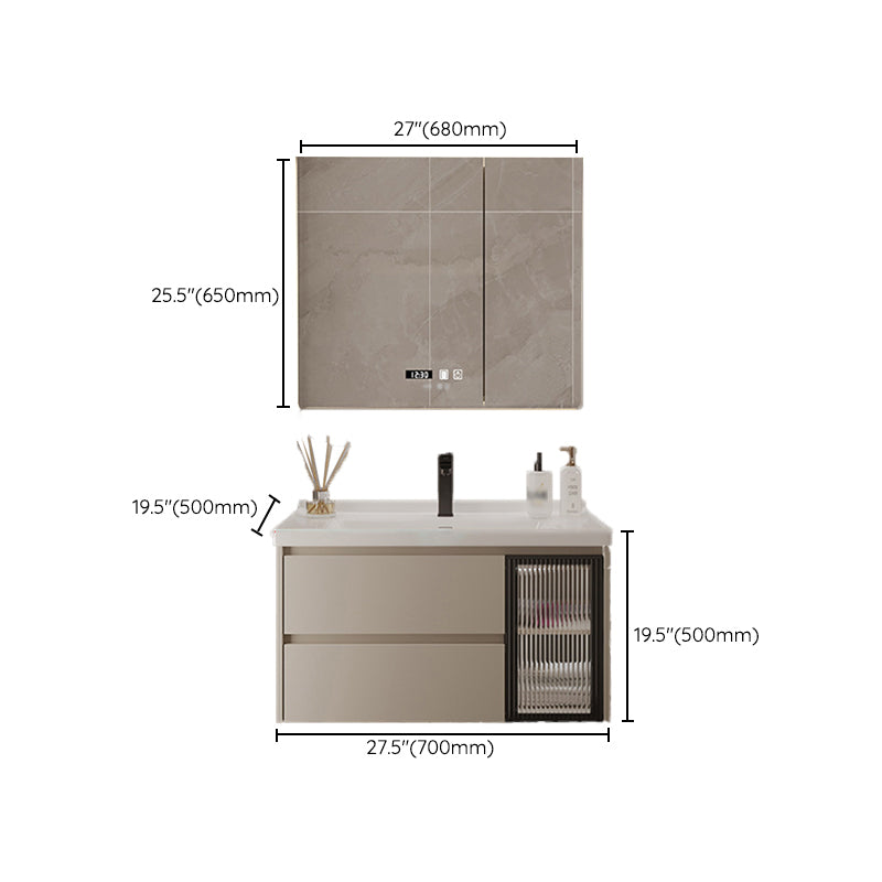 2 Drawers Vanity Wood Frame Wall Mount Rectangle Single Sink Bathroom Vanity with Mirror Clearhalo 'Bathroom Remodel & Bathroom Fixtures' 'Bathroom Vanities' 'bathroom_vanities' 'Home Improvement' 'home_improvement' 'home_improvement_bathroom_vanities' 6644538