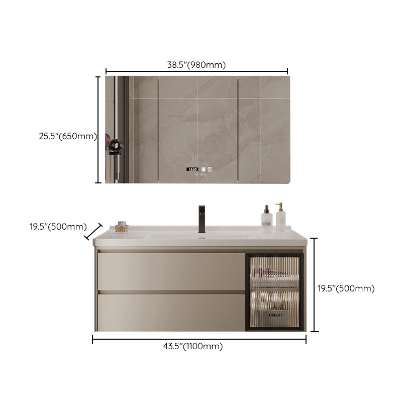 2 Drawers Vanity Wood Frame Wall Mount Rectangle Single Sink Bathroom Vanity with Mirror Clearhalo 'Bathroom Remodel & Bathroom Fixtures' 'Bathroom Vanities' 'bathroom_vanities' 'Home Improvement' 'home_improvement' 'home_improvement_bathroom_vanities' 6644542