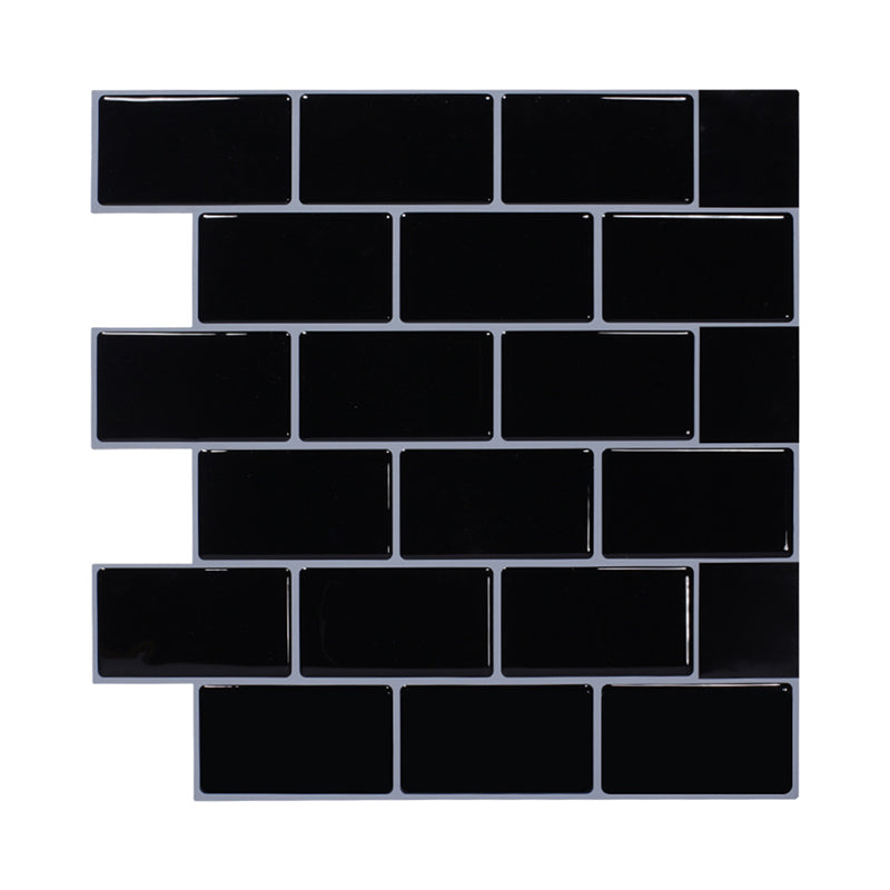 Plain Peel & Stick Tile Scratch Resistant Plastic Peel and Stick Subway Tile for Shower Black Clearhalo 'Flooring 'Home Improvement' 'home_improvement' 'home_improvement_peel_stick_blacksplash' 'Peel & Stick Backsplash Tile' 'peel_stick_blacksplash' 'Walls & Ceilings' Walls and Ceiling' 6644596