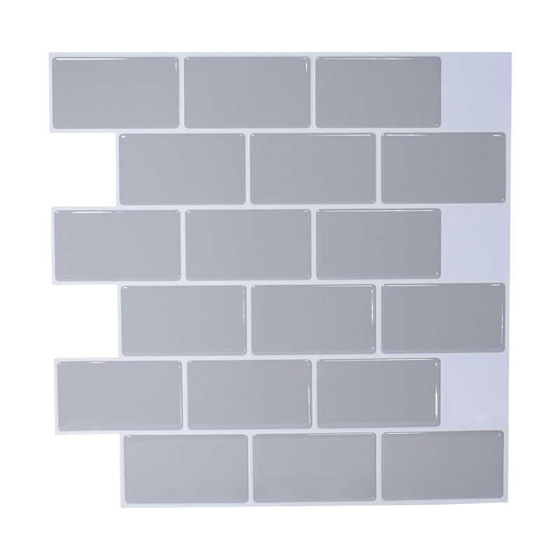 Plain Peel & Stick Tile Scratch Resistant Plastic Peel and Stick Subway Tile for Shower Grey Clearhalo 'Flooring 'Home Improvement' 'home_improvement' 'home_improvement_peel_stick_blacksplash' 'Peel & Stick Backsplash Tile' 'peel_stick_blacksplash' 'Walls & Ceilings' Walls and Ceiling' 6644598