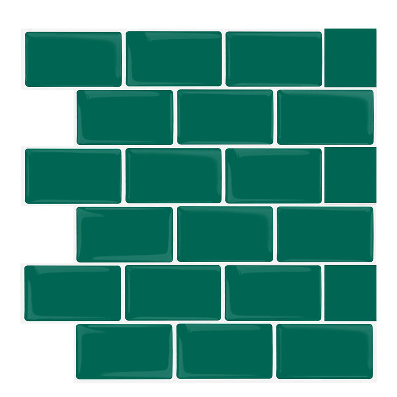 Plain Peel & Stick Tile Scratch Resistant Plastic Peel and Stick Subway Tile for Shower Green Clearhalo 'Flooring 'Home Improvement' 'home_improvement' 'home_improvement_peel_stick_blacksplash' 'Peel & Stick Backsplash Tile' 'peel_stick_blacksplash' 'Walls & Ceilings' Walls and Ceiling' 6644608