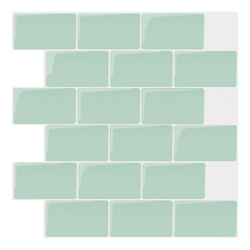 Plain Peel & Stick Tile Scratch Resistant Plastic Peel and Stick Subway Tile for Shower Pea Green Clearhalo 'Flooring 'Home Improvement' 'home_improvement' 'home_improvement_peel_stick_blacksplash' 'Peel & Stick Backsplash Tile' 'peel_stick_blacksplash' 'Walls & Ceilings' Walls and Ceiling' 6644612