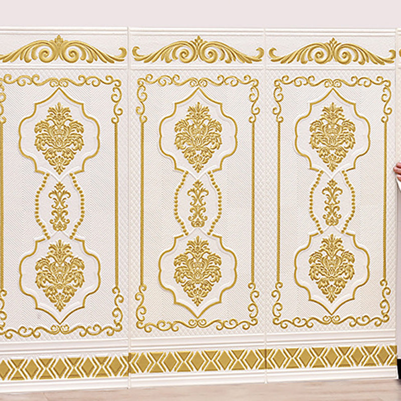 3D Embossed Wall Paneling Glam Style Waterproof Wall Paneling for Living Room White 10-Piece Set Clearhalo 'Flooring 'Home Improvement' 'home_improvement' 'home_improvement_wall_paneling' 'Wall Paneling' 'wall_paneling' 'Walls & Ceilings' Walls and Ceiling' 6644747