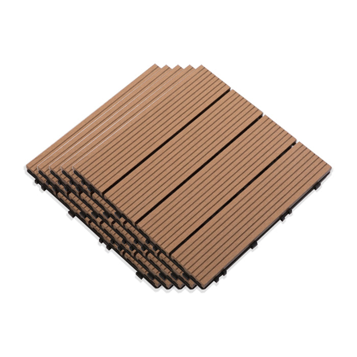 Interlocking Composite Deck Tile Outdoor Patio 11.8" x 11.8" Decktile Apricot Clearhalo 'Home Improvement' 'home_improvement' 'home_improvement_outdoor_deck_tiles_planks' 'Outdoor Deck Tiles & Planks' 'Outdoor Flooring & Tile' 'Outdoor Remodel' 'outdoor_deck_tiles_planks' 6645338