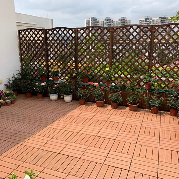 Interlocking Composite Deck Tile Outdoor Patio 11.8" x 11.8" Decktile Clearhalo 'Home Improvement' 'home_improvement' 'home_improvement_outdoor_deck_tiles_planks' 'Outdoor Deck Tiles & Planks' 'Outdoor Flooring & Tile' 'Outdoor Remodel' 'outdoor_deck_tiles_planks' 6645356