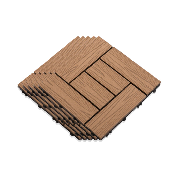 Interlocking Composite Deck Tile Outdoor Patio 11.8" x 11.8" Decktile Light Wood Clearhalo 'Home Improvement' 'home_improvement' 'home_improvement_outdoor_deck_tiles_planks' 'Outdoor Deck Tiles & Planks' 'Outdoor Flooring & Tile' 'Outdoor Remodel' 'outdoor_deck_tiles_planks' 6645365