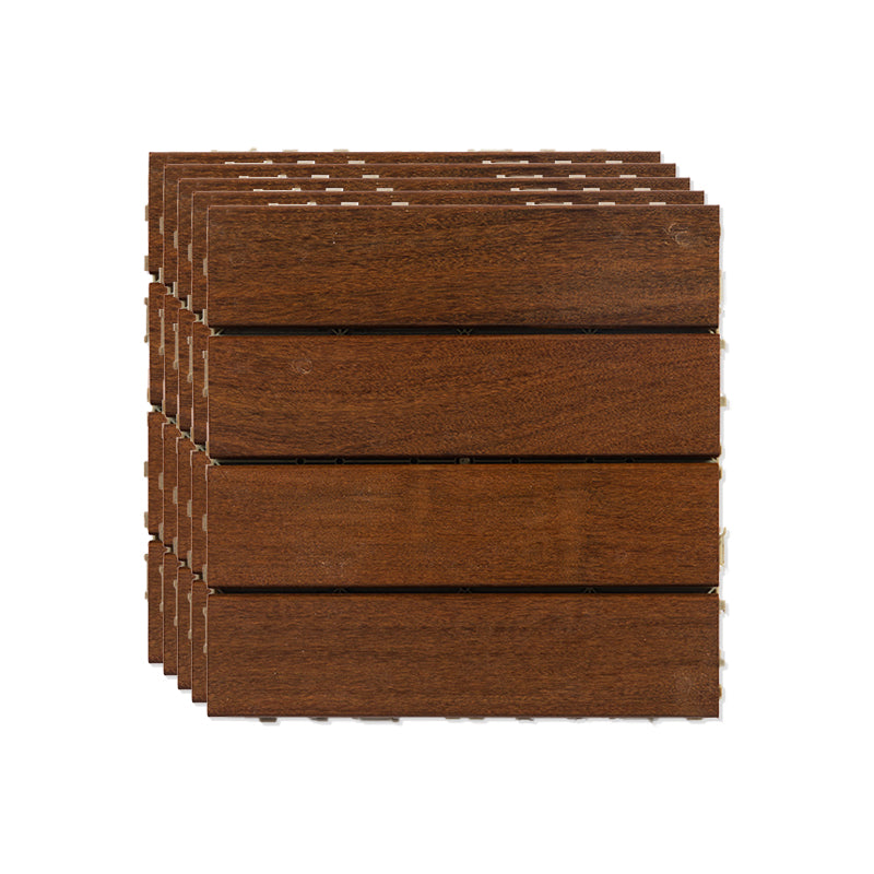 Outdoor Patio Flooring Tiles Interlocking Wooden Decking Tiles 12" x 12" Walnut Clearhalo 'Home Improvement' 'home_improvement' 'home_improvement_outdoor_deck_tiles_planks' 'Outdoor Deck Tiles & Planks' 'Outdoor Flooring & Tile' 'Outdoor Remodel' 'outdoor_deck_tiles_planks' 6645528