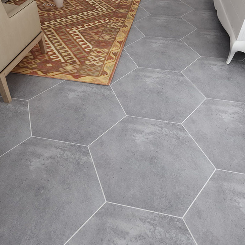 Modern Style Indoor Tile Hexagon Living Room Floor and Wall Tile Grey 78 Pieces Clearhalo 'Floor Tiles & Wall Tiles' 'floor_tiles_wall_tiles' 'Flooring 'Home Improvement' 'home_improvement' 'home_improvement_floor_tiles_wall_tiles' Walls and Ceiling' 6646037