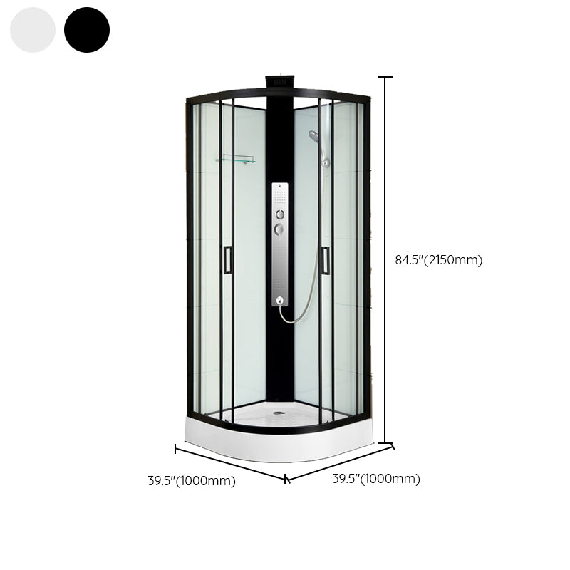 Shower Stall Semi-Frameless Double Sliding Rounded Shower Enclosure Clearhalo 'Bathroom Remodel & Bathroom Fixtures' 'Home Improvement' 'home_improvement' 'home_improvement_shower_stalls_enclosures' 'Shower Stalls & Enclosures' 'shower_stalls_enclosures' 'Showers & Bathtubs' 6646071