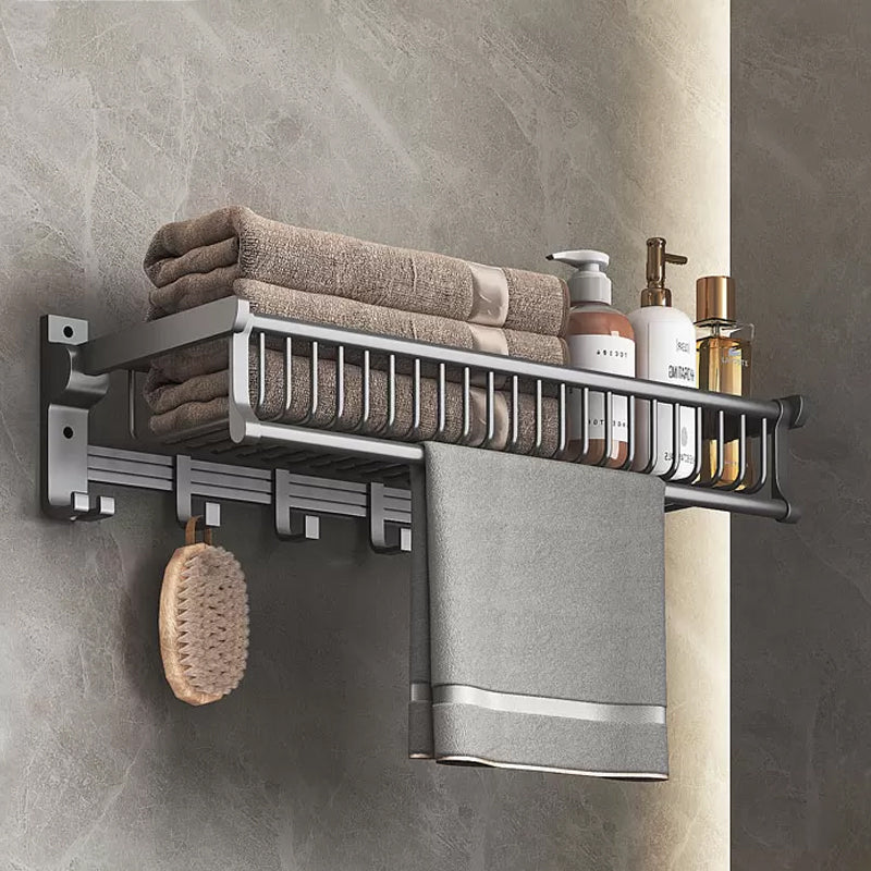 Modern Gray Aluminum Bath Hardware Set Bathroom Accessory Kit Clearhalo 'Bathroom Hardware Sets' 'Bathroom Hardware' 'Bathroom Remodel & Bathroom Fixtures' 'bathroom_hardware_sets' 'Home Improvement' 'home_improvement' 'home_improvement_bathroom_hardware_sets' 6648698