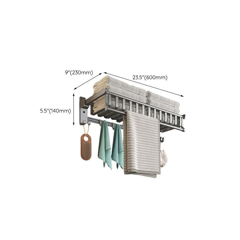 Modern Gray Aluminum Bath Hardware Set Bathroom Accessory Kit Clearhalo 'Bathroom Hardware Sets' 'Bathroom Hardware' 'Bathroom Remodel & Bathroom Fixtures' 'bathroom_hardware_sets' 'Home Improvement' 'home_improvement' 'home_improvement_bathroom_hardware_sets' 6648716