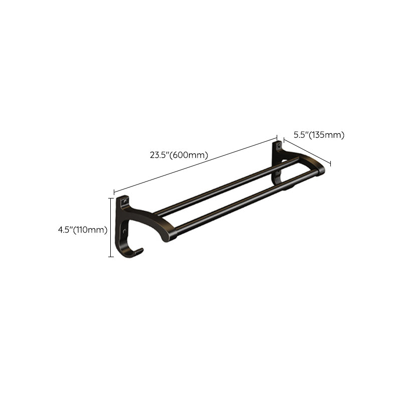 Matte Black 2-Piece Modern Bathroom Accessory as Individual Or as a Set with Bath Shelf Clearhalo 'Bathroom Hardware Sets' 'Bathroom Hardware' 'Bathroom Remodel & Bathroom Fixtures' 'bathroom_hardware_sets' 'Home Improvement' 'home_improvement' 'home_improvement_bathroom_hardware_sets' 6648812