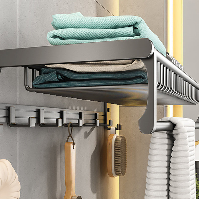 Gray Bathroom Accessory As Individual Or As a Set with Towel Bar/Bath Shelf/Robe Hooks Clearhalo 'Bathroom Hardware Sets' 'Bathroom Hardware' 'Bathroom Remodel & Bathroom Fixtures' 'bathroom_hardware_sets' 'Home Improvement' 'home_improvement' 'home_improvement_bathroom_hardware_sets' 6648829