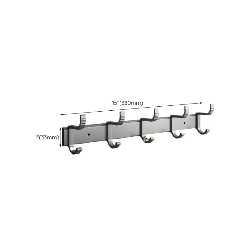 Gray Bathroom Accessory As Individual Or As a Set with Towel Bar/Bath Shelf/Robe Hooks Clearhalo 'Bathroom Hardware Sets' 'Bathroom Hardware' 'Bathroom Remodel & Bathroom Fixtures' 'bathroom_hardware_sets' 'Home Improvement' 'home_improvement' 'home_improvement_bathroom_hardware_sets' 6648837