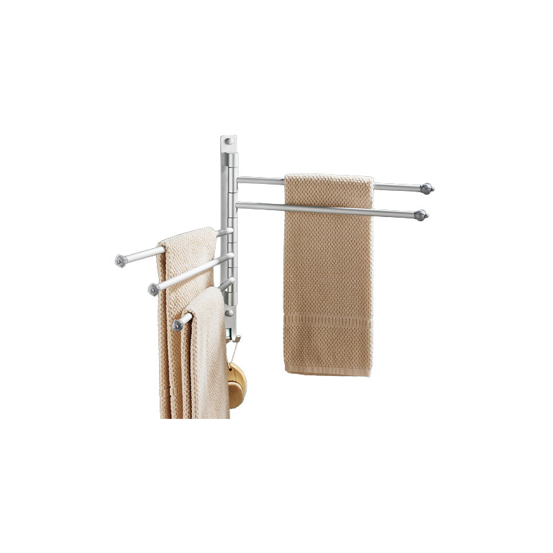 2-Piece Towel Bar in Stainless Steel Modern 13.6" W Bathroom Accessory Set Silver 1 Piece Five Hanger Clearhalo 'Bathroom Hardware Sets' 'Bathroom Hardware' 'Bathroom Remodel & Bathroom Fixtures' 'bathroom_hardware_sets' 'Home Improvement' 'home_improvement' 'home_improvement_bathroom_hardware_sets' 6648865