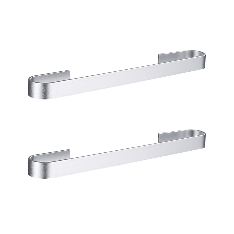 Contemporary 2-Piece Bathroom Accessory Set Aluminum Stainless Towel Bar 18" Silver 2 Piece Set Clearhalo 'Bathroom Hardware Sets' 'Bathroom Hardware' 'Bathroom Remodel & Bathroom Fixtures' 'bathroom_hardware_sets' 'Home Improvement' 'home_improvement' 'home_improvement_bathroom_hardware_sets' 6648892