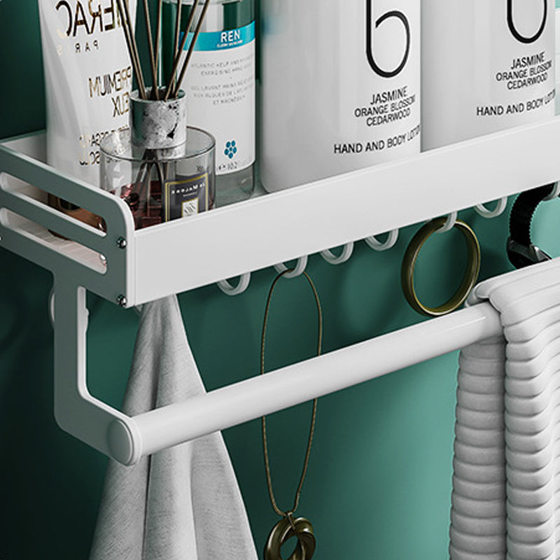 2-Piece Modern Bathroom Accessory Set White Rectangular Bath Shelf Clearhalo 'Bathroom Hardware Sets' 'Bathroom Hardware' 'Bathroom Remodel & Bathroom Fixtures' 'bathroom_hardware_sets' 'Home Improvement' 'home_improvement' 'home_improvement_bathroom_hardware_sets' 6648916