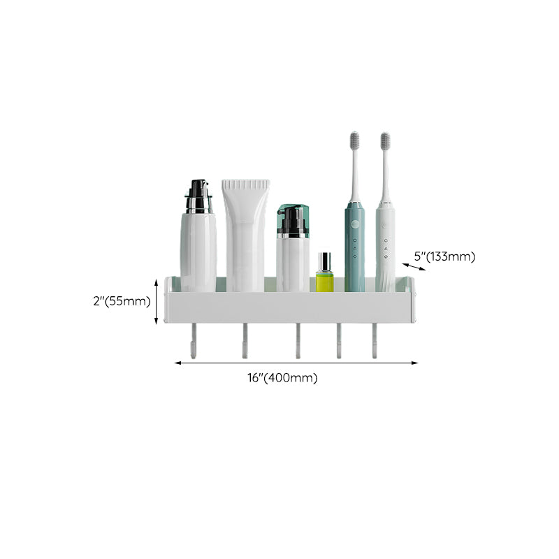 2-Piece Modern Bathroom Accessory Set White Rectangular Bath Shelf Clearhalo 'Bathroom Hardware Sets' 'Bathroom Hardware' 'Bathroom Remodel & Bathroom Fixtures' 'bathroom_hardware_sets' 'Home Improvement' 'home_improvement' 'home_improvement_bathroom_hardware_sets' 6648923