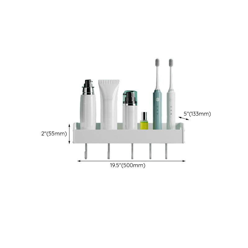 2-Piece Modern Bathroom Accessory Set White Rectangular Bath Shelf Clearhalo 'Bathroom Hardware Sets' 'Bathroom Hardware' 'Bathroom Remodel & Bathroom Fixtures' 'bathroom_hardware_sets' 'Home Improvement' 'home_improvement' 'home_improvement_bathroom_hardware_sets' 6648925