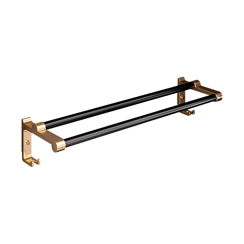 Black & Brass Bathroom Hardware Set Modern Stainless Bath Shelf/Towel Bar/Paper Holder Clearhalo 'Bathroom Hardware Sets' 'Bathroom Hardware' 'Bathroom Remodel & Bathroom Fixtures' 'bathroom_hardware_sets' 'Home Improvement' 'home_improvement' 'home_improvement_bathroom_hardware_sets' 6648931