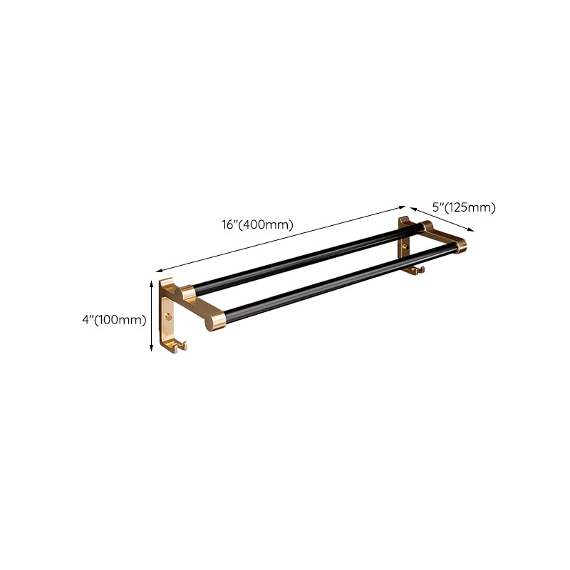 Black & Brass Bathroom Hardware Set Modern Stainless Bath Shelf/Towel Bar/Paper Holder Clearhalo 'Bathroom Hardware Sets' 'Bathroom Hardware' 'Bathroom Remodel & Bathroom Fixtures' 'bathroom_hardware_sets' 'Home Improvement' 'home_improvement' 'home_improvement_bathroom_hardware_sets' 6648961