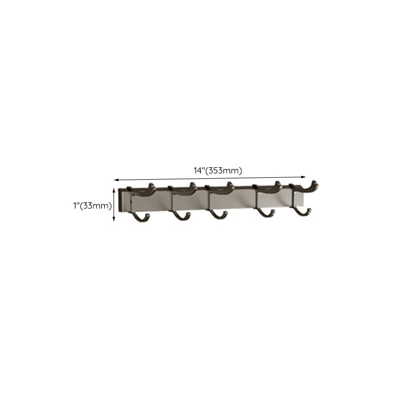 Modern Bathroom Accessory Set in Gray with Bath Shelf/Towel Bar/Robe Hooks & Paper Holder Clearhalo 'Bathroom Hardware Sets' 'Bathroom Hardware' 'Bathroom Remodel & Bathroom Fixtures' 'bathroom_hardware_sets' 'Home Improvement' 'home_improvement' 'home_improvement_bathroom_hardware_sets' 6649049