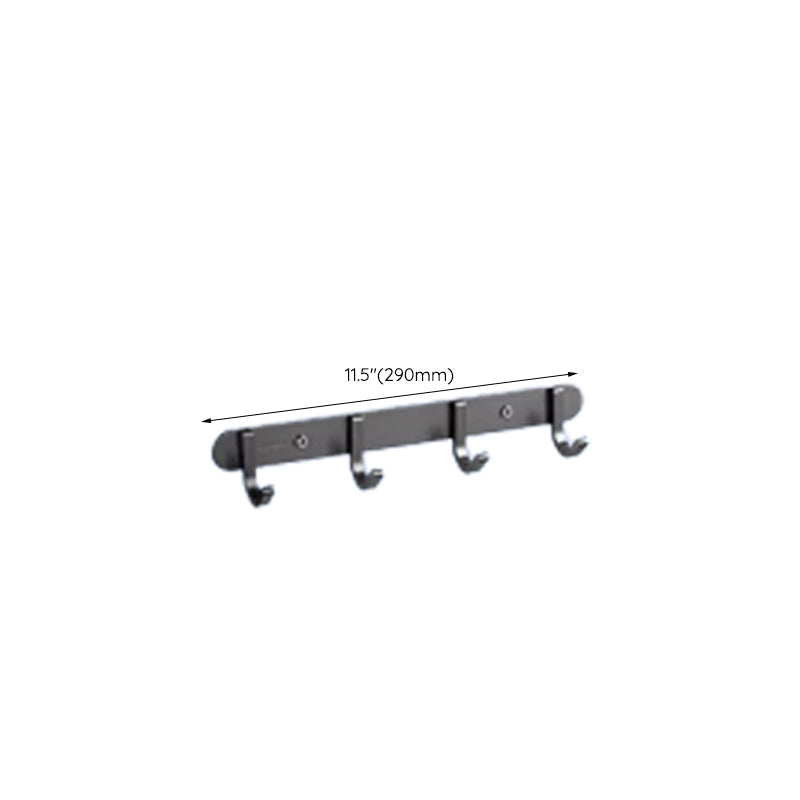 Contemporary Bathroom Accessory Set in Aluminum with Towel Bar/Bath Shelf Clearhalo 'Bathroom Hardware Sets' 'Bathroom Hardware' 'Bathroom Remodel & Bathroom Fixtures' 'bathroom_hardware_sets' 'Home Improvement' 'home_improvement' 'home_improvement_bathroom_hardware_sets' 6649124