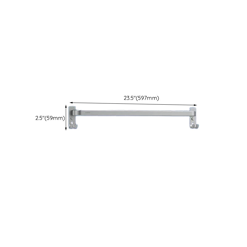 Contemporary Bathroom Accessory Set in Aluminum with Towel Bar/Bath Shelf Clearhalo 'Bathroom Hardware Sets' 'Bathroom Hardware' 'Bathroom Remodel & Bathroom Fixtures' 'bathroom_hardware_sets' 'Home Improvement' 'home_improvement' 'home_improvement_bathroom_hardware_sets' 6649142