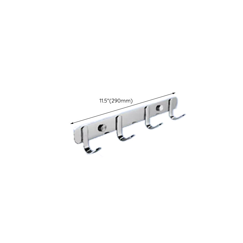 Contemporary Bathroom Accessory Set in Aluminum with Towel Bar/Bath Shelf Clearhalo 'Bathroom Hardware Sets' 'Bathroom Hardware' 'Bathroom Remodel & Bathroom Fixtures' 'bathroom_hardware_sets' 'Home Improvement' 'home_improvement' 'home_improvement_bathroom_hardware_sets' 6649150