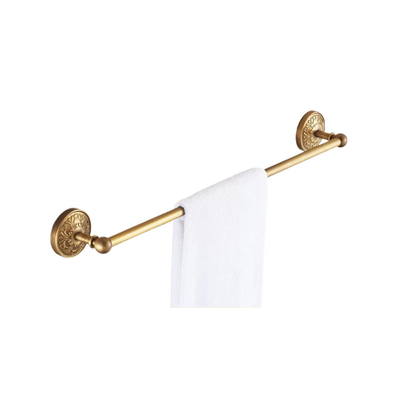 Traditional Bathroom Accessory Kit Gold Paper Holder Bathroom Set Single Bar Towel Bar (24"L) Clearhalo 'Bathroom Hardware Sets' 'Bathroom Hardware' 'Bathroom Remodel & Bathroom Fixtures' 'bathroom_hardware_sets' 'Home Improvement' 'home_improvement' 'home_improvement_bathroom_hardware_sets' 6649236