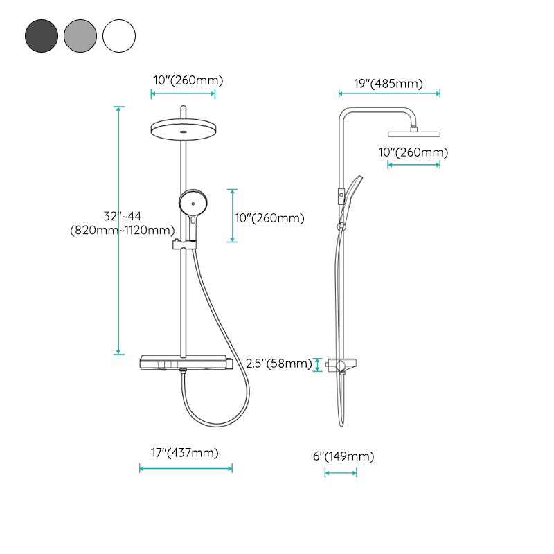 Shower System 4-Jet Rain Round Handheld Shower Head Wall Mounted Shower Trim Clearhalo 'Bathroom Remodel & Bathroom Fixtures' 'Home Improvement' 'home_improvement' 'home_improvement_shower_faucets' 'Shower Faucets & Systems' 'shower_faucets' 'Showers & Bathtubs Plumbing' 'Showers & Bathtubs' 6652683