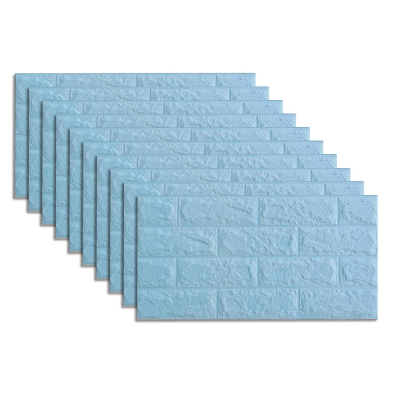 Industrial Wall Plank 3D Print Bedroom Living Room Wall Panels Set of 10 Light Blue 19.7"L x 9.8"W Clearhalo 'Flooring 'Home Improvement' 'home_improvement' 'home_improvement_wall_paneling' 'Wall Paneling' 'wall_paneling' 'Walls & Ceilings' Walls and Ceiling' 6652695