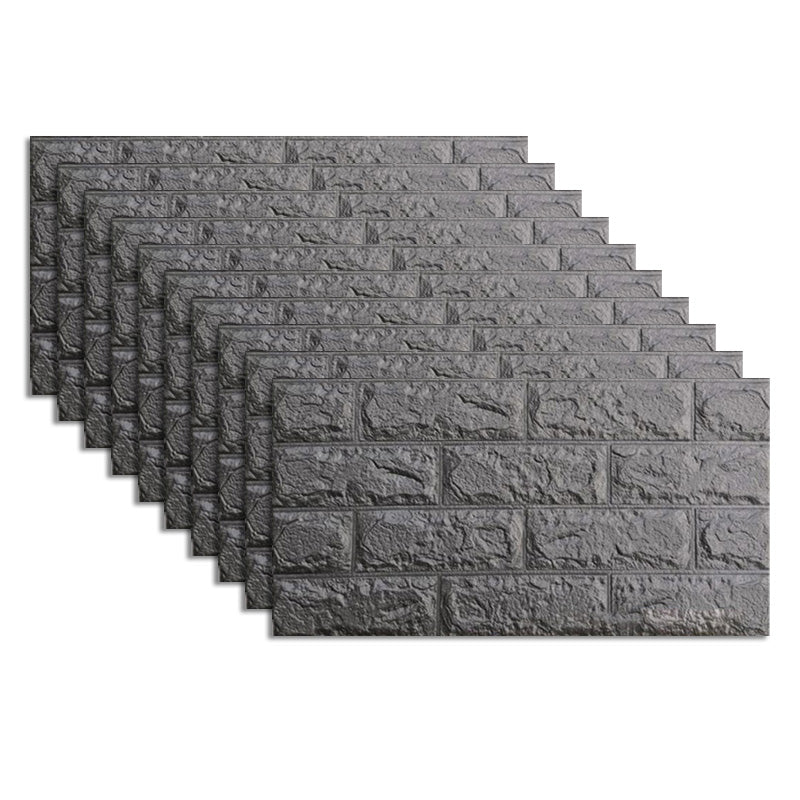 Industrial Wall Plank 3D Print Bedroom Living Room Wall Panels Set of 10 Dark Gray 19.7"L x 9.8"W Clearhalo 'Flooring 'Home Improvement' 'home_improvement' 'home_improvement_wall_paneling' 'Wall Paneling' 'wall_paneling' 'Walls & Ceilings' Walls and Ceiling' 6652697