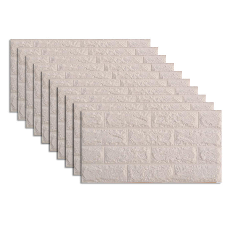 Industrial Wall Plank 3D Print Bedroom Living Room Wall Panels Set of 10 White 19.7"L x 9.8"W Clearhalo 'Flooring 'Home Improvement' 'home_improvement' 'home_improvement_wall_paneling' 'Wall Paneling' 'wall_paneling' 'Walls & Ceilings' Walls and Ceiling' 6652700