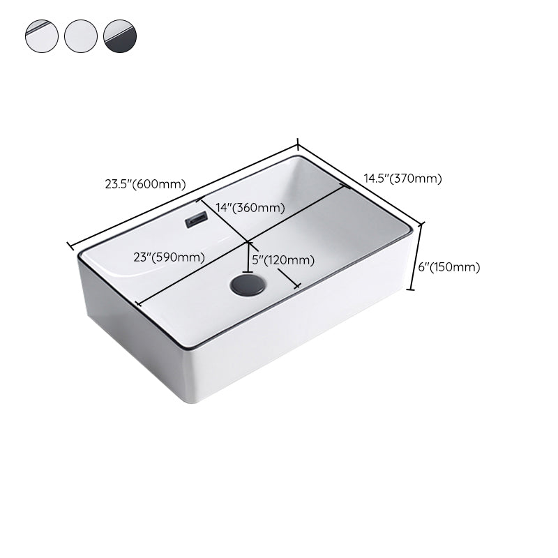 Modern Porcelain Trough Sink Rectangular Trough Bathroom Sink Clearhalo 'Bathroom Remodel & Bathroom Fixtures' 'Bathroom Sinks & Faucet Components' 'Bathroom Sinks' 'bathroom_sink' 'Home Improvement' 'home_improvement' 'home_improvement_bathroom_sink' 6652752