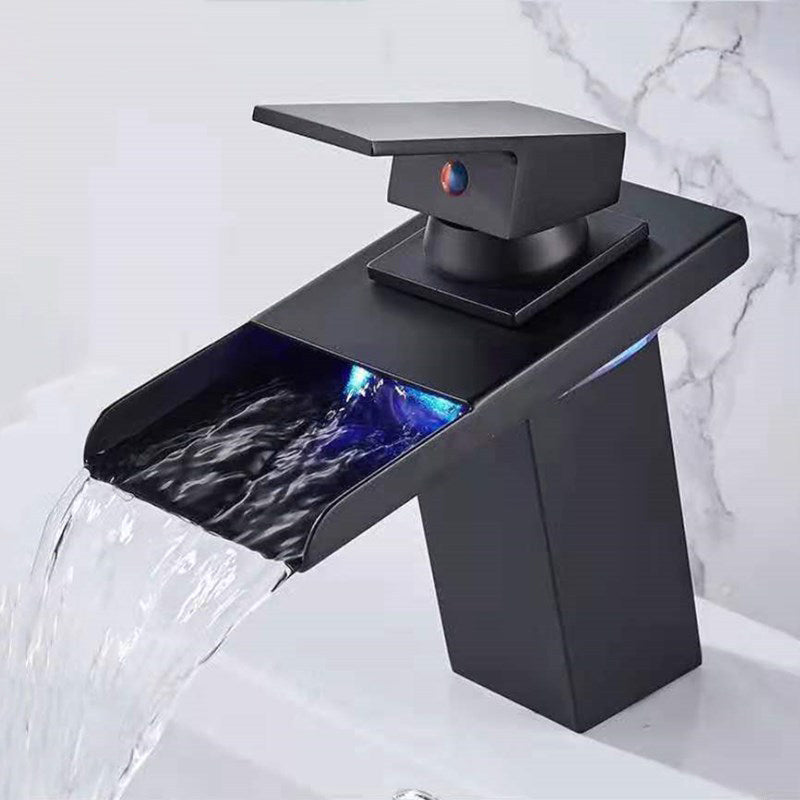 Grifo Monomando Para Lavabo De Baño Negro Agua Lavamanos Bathroom Faucet  Home