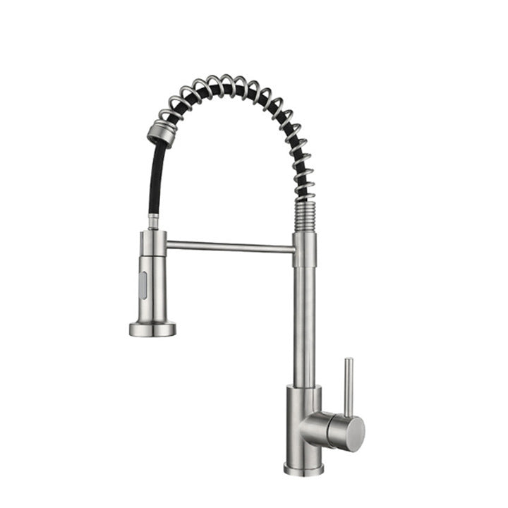 Farmhouse Bar Faucet Brass Lever Handles Spring Spout Pot Filler Kitchen Faucet Clearhalo 'Home Improvement' 'home_improvement' 'home_improvement_kitchen_faucets' 'Kitchen Faucets' 'Kitchen Remodel & Kitchen Fixtures' 'Kitchen Sinks & Faucet Components' 'kitchen_faucets' 6658680