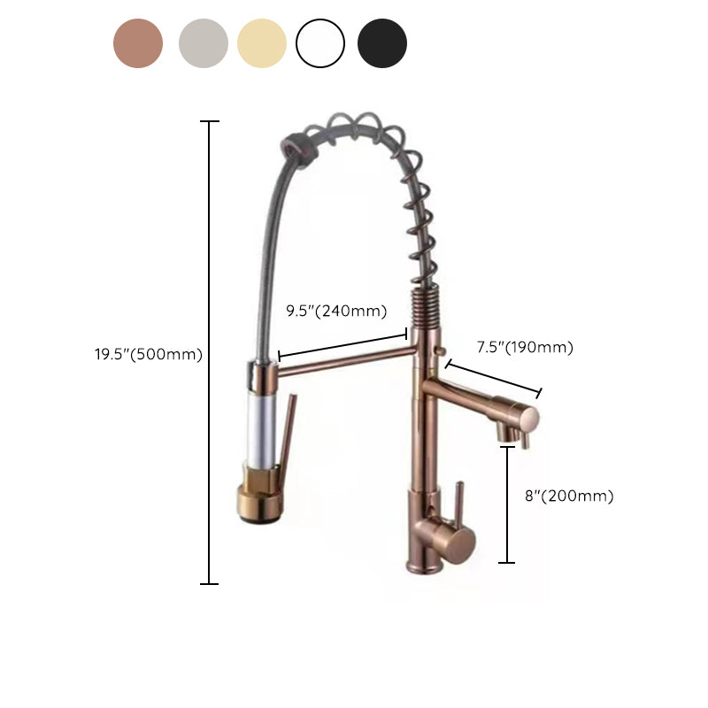 Farmhouse Bar Faucet Brass Lever Handles Spring Spout Pot Filler Kitchen Faucet Clearhalo 'Home Improvement' 'home_improvement' 'home_improvement_kitchen_faucets' 'Kitchen Faucets' 'Kitchen Remodel & Kitchen Fixtures' 'Kitchen Sinks & Faucet Components' 'kitchen_faucets' 6658689