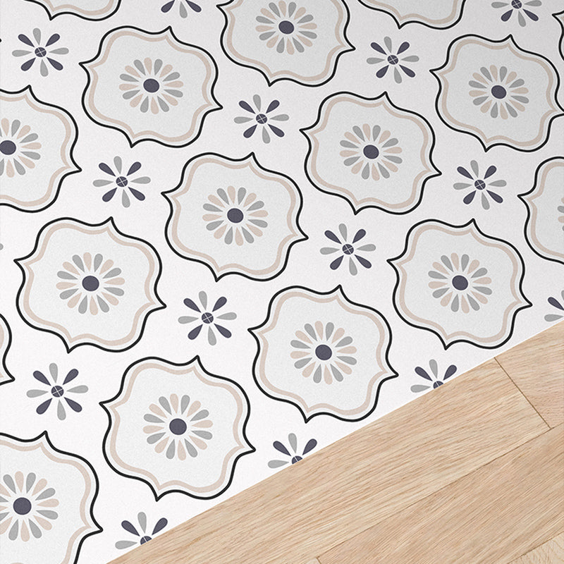 Square Indoor Vinyl Flooring Peel and Stick Flower Print Waterproof Vinyl Flooring Clearhalo 'Flooring 'Home Improvement' 'home_improvement' 'home_improvement_vinyl_flooring' 'Vinyl Flooring' 'vinyl_flooring' Walls and Ceiling' 6658777