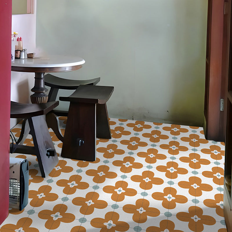 Square Indoor Vinyl Flooring Flower Print Peel and Stick Waterproof Vinyl Flooring Clearhalo 'Flooring 'Home Improvement' 'home_improvement' 'home_improvement_vinyl_flooring' 'Vinyl Flooring' 'vinyl_flooring' Walls and Ceiling' 6658792