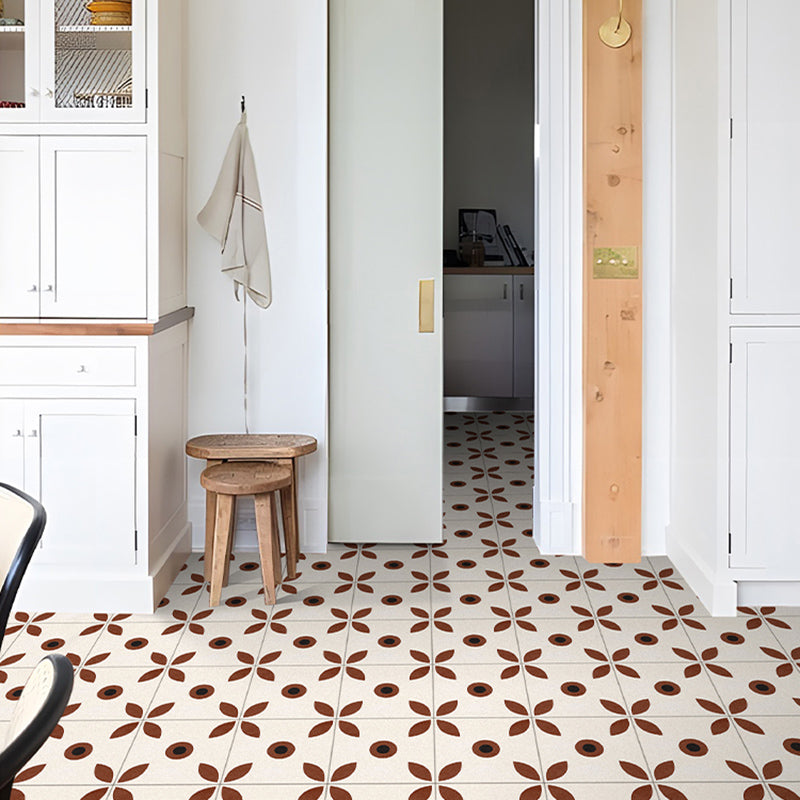 Indoor Vinyl Flooring Flower Print Peel and Stick Waterproof Square Vinyl Flooring Clearhalo 'Flooring 'Home Improvement' 'home_improvement' 'home_improvement_vinyl_flooring' 'Vinyl Flooring' 'vinyl_flooring' Walls and Ceiling' 6658798