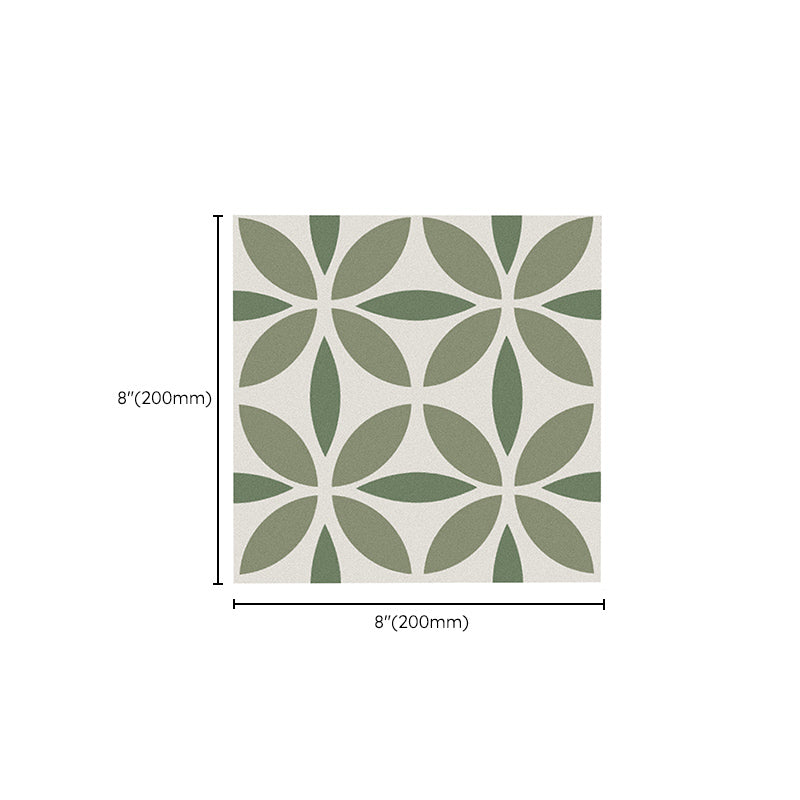 Indoor Vinyl Tile Flower Print Peel and Stick Waterproof Square Vinyl Tile Clearhalo 'Flooring 'Home Improvement' 'home_improvement' 'home_improvement_vinyl_flooring' 'Vinyl Flooring' 'vinyl_flooring' Walls and Ceiling' 6658835