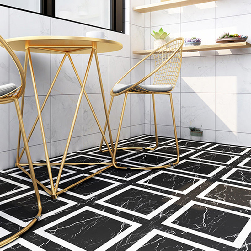 Peel and Stick Vinyl Flooring Matte Vinyl Flooring with Square Edge Black Plaid 10-Piece Set Clearhalo 'Flooring 'Home Improvement' 'home_improvement' 'home_improvement_vinyl_flooring' 'Vinyl Flooring' 'vinyl_flooring' Walls and Ceiling' 6658852