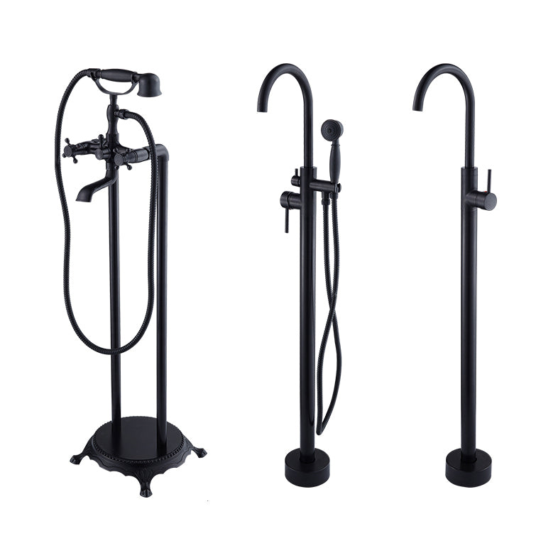 Floor Mounted Metal Freestanding Tub Filler High Arc Freestanding Tub Filler Trim Clearhalo 'Bathroom Remodel & Bathroom Fixtures' 'Bathtub Faucets' 'bathtub_faucets' 'Home Improvement' 'home_improvement' 'home_improvement_bathtub_faucets' 6659328