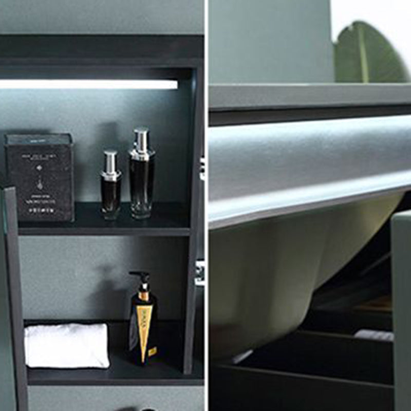 Contemporary Wooden Sink Vanity Storage Shelves Bathroom Sink Vanity Clearhalo 'Bathroom Remodel & Bathroom Fixtures' 'Bathroom Vanities' 'bathroom_vanities' 'Home Improvement' 'home_improvement' 'home_improvement_bathroom_vanities' 6659576