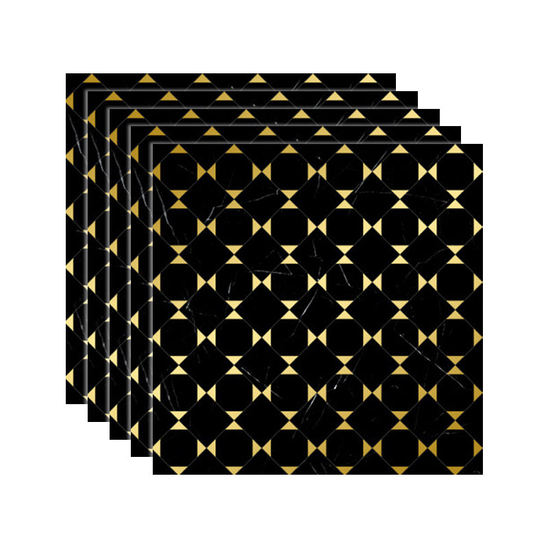 Peel & Stick Mosaic Tile Square Plastic Stain Resistant Tile-Peel & Stick for Shower Black-Gold Clearhalo 'Flooring 'Home Improvement' 'home_improvement' 'home_improvement_peel_stick_blacksplash' 'Peel & Stick Backsplash Tile' 'peel_stick_blacksplash' 'Walls & Ceilings' Walls and Ceiling' 6660028